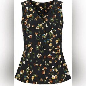 CABI Flamo Sleeveless Button Up Blouse in Flower Buds (Black) Sz XS #6110 NWOT